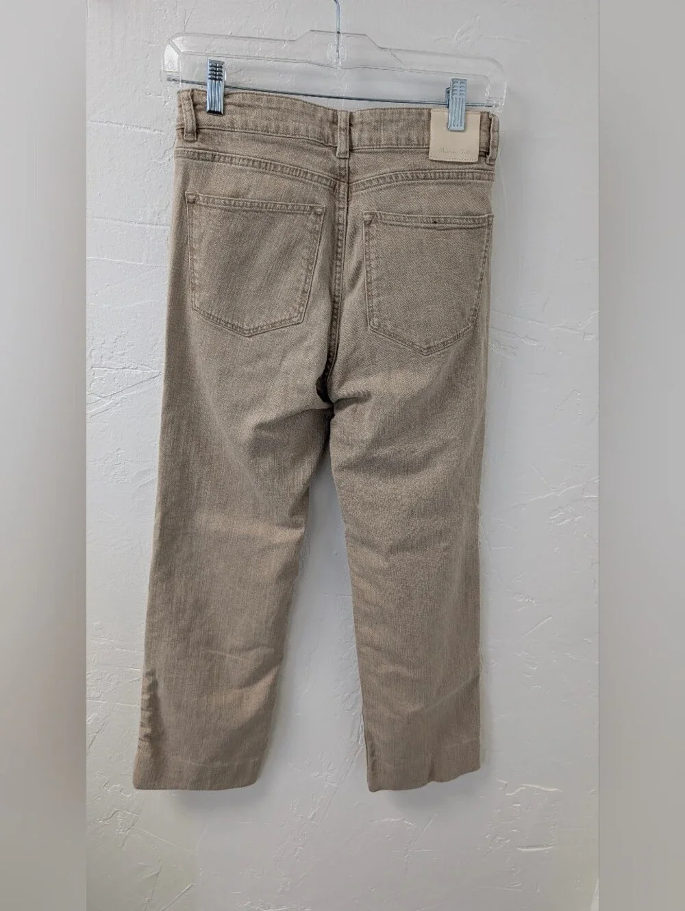 Massimo Dutti Beige Cropped Straight Leg Jeans Size 4